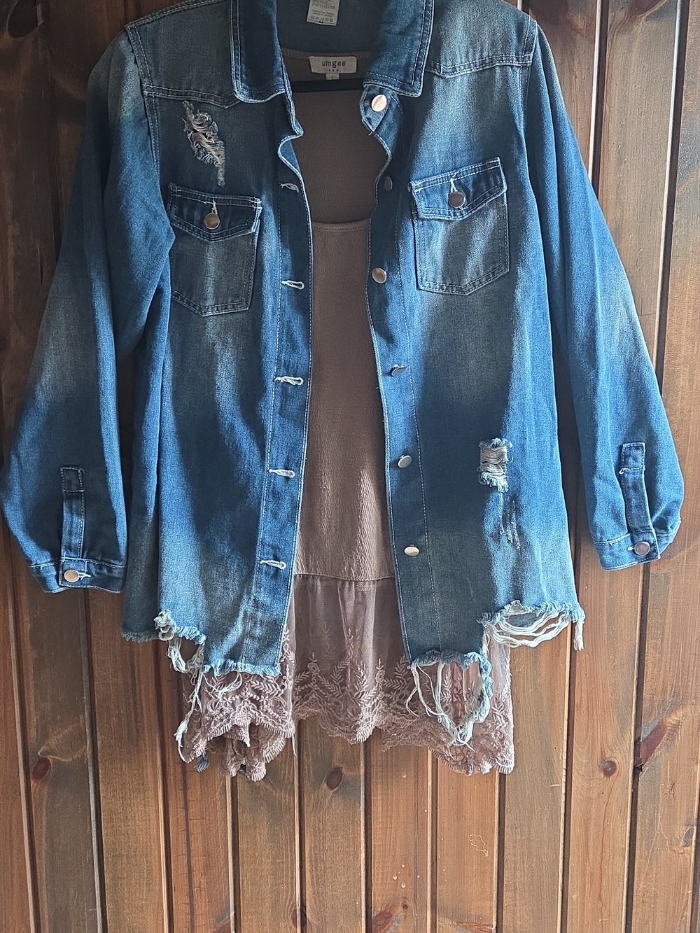 Denim Distressed Jacket - Picture 4 of 5